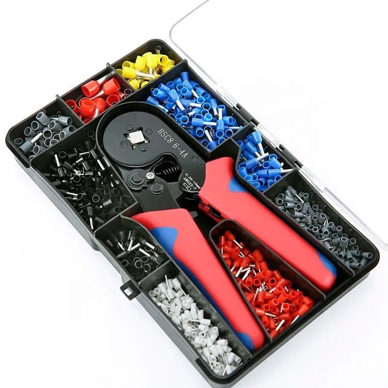 Conveniente versatile Mini Wire Ferrule Tubulare Terminal Crimping Plier Kit 1200pcs Domestico Isolato elettrico