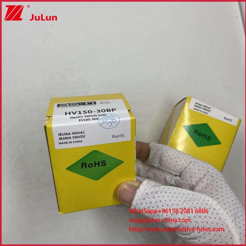 HV150 FUSE 32BP 30A DC500V Bolt Tubulare per veicoli elettrici Caricabatterie per automobili con rating di interruzione DC500V/20KA