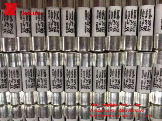 Tenitore di fusibile fotovoltaico solare cilindrico con 10x38 mm per pannello solare 50A 1000VDC serbatoio di stoccaggio