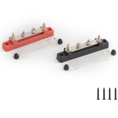 Morsettiera di distribuzione dell'energia elettrica post batteria 250AMP Sbarra elettrica marina automatica 4 perni 5/16 