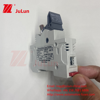 TUV DC Solar Fuse Fusible Holder Box Base DNPVF1-32 Protezione del sistema solare 10x38MM 1000V GPV Fast Blow Ceramica DIN Rail