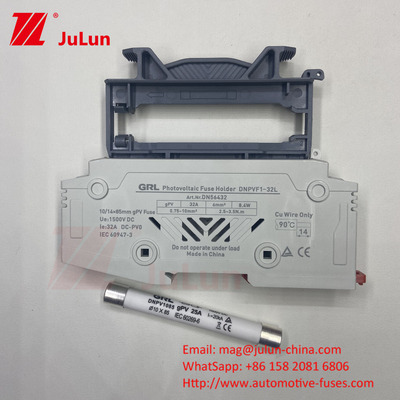 Fuse 1500vdc 20a DNPVF1-32L Sistema solare Pv Fuse 1500vdc Fast Blow Ceramica DIN Rail Moun 10x85MM Fuse termico 1500V