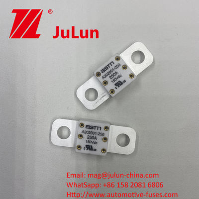 300A 150VDC A202001 METODO DI MONTAGGIO DEL BOLTO A VOLTO Facile da installare 20*55mm Fusibili per automobili in ceramica con coppia stretta raccomandata 11-13N·m Per M8