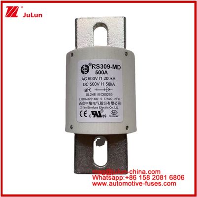 500VDC 200KA 500VAC 50KA AR Fuse veloce in ceramica tubolare FUSE RS309-MD 500A Per veicoli elettrici e sistemi di batterie di potenza