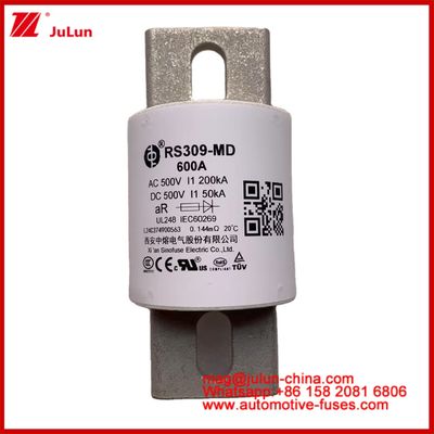 Azionamento di potenza Sistemi di alimentazione Fusibili automatici in ceramica RS309-MD 600A 500VAC 200KA 500VDC 50KA AR Veicoli elettrici tubolari 30-800A