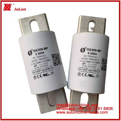 RS309-MF S 600A 750VDC Strada Tubulare Ceramica Automotive Dispositivi ed attrezzature 50KA Sistema di accumulo di energia e di alimentazione Controller di conversione di frequenza Fuse Caricabatterie Veicolo elettrico