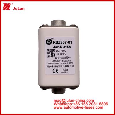Ceramica quadrata RSZ307-01 J4P-N 315A 750VDC 50KA Caricabatterie Cavi Apparecchi automobilistici Attrezzature Tipo di connessione a bullone
