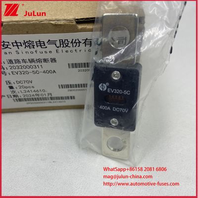 EV320-5C 5X -400A 175A DC70V Metodo di montaggio del fusibile M8 per veicoli elettrici conforme alle norme ISO8820-5 e GB/T31465.5-2015
